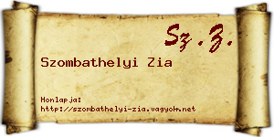 Szombathelyi Zia névjegykártya